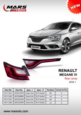 Renault Megane 2016 Rear Lamp